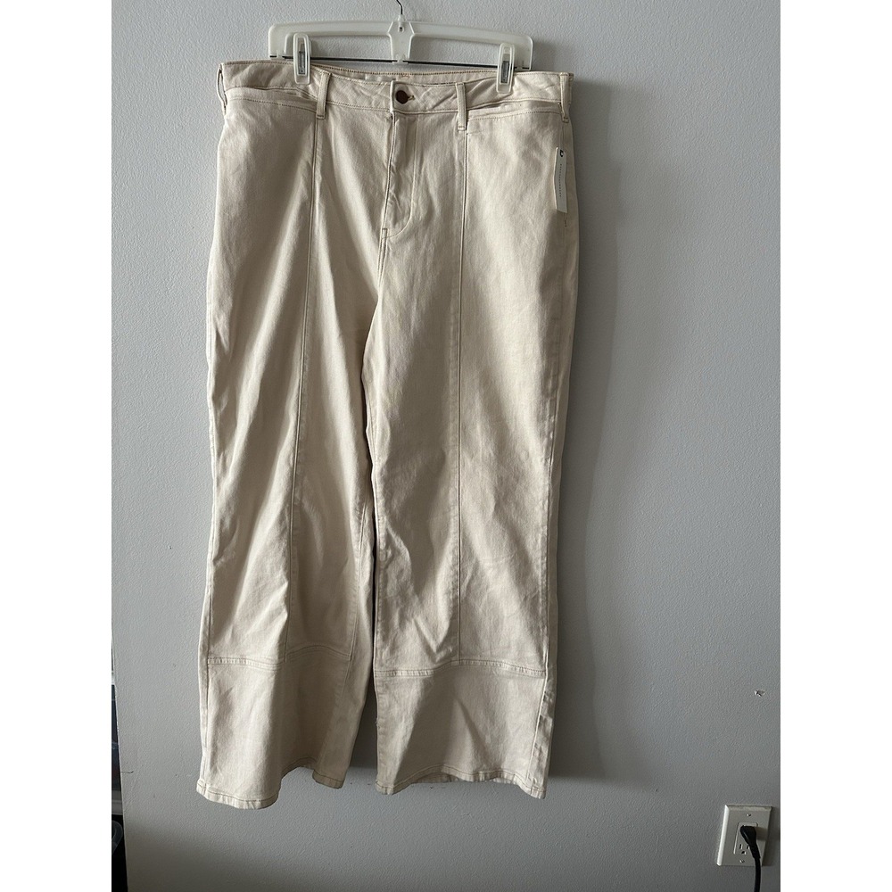 Anthropologie Pilco Jeans Wide Leg Size 33 Neutral Tan  Stretch High Rise NWT